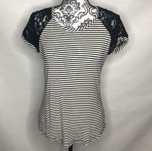 Black and White Striped t shirt NWT
